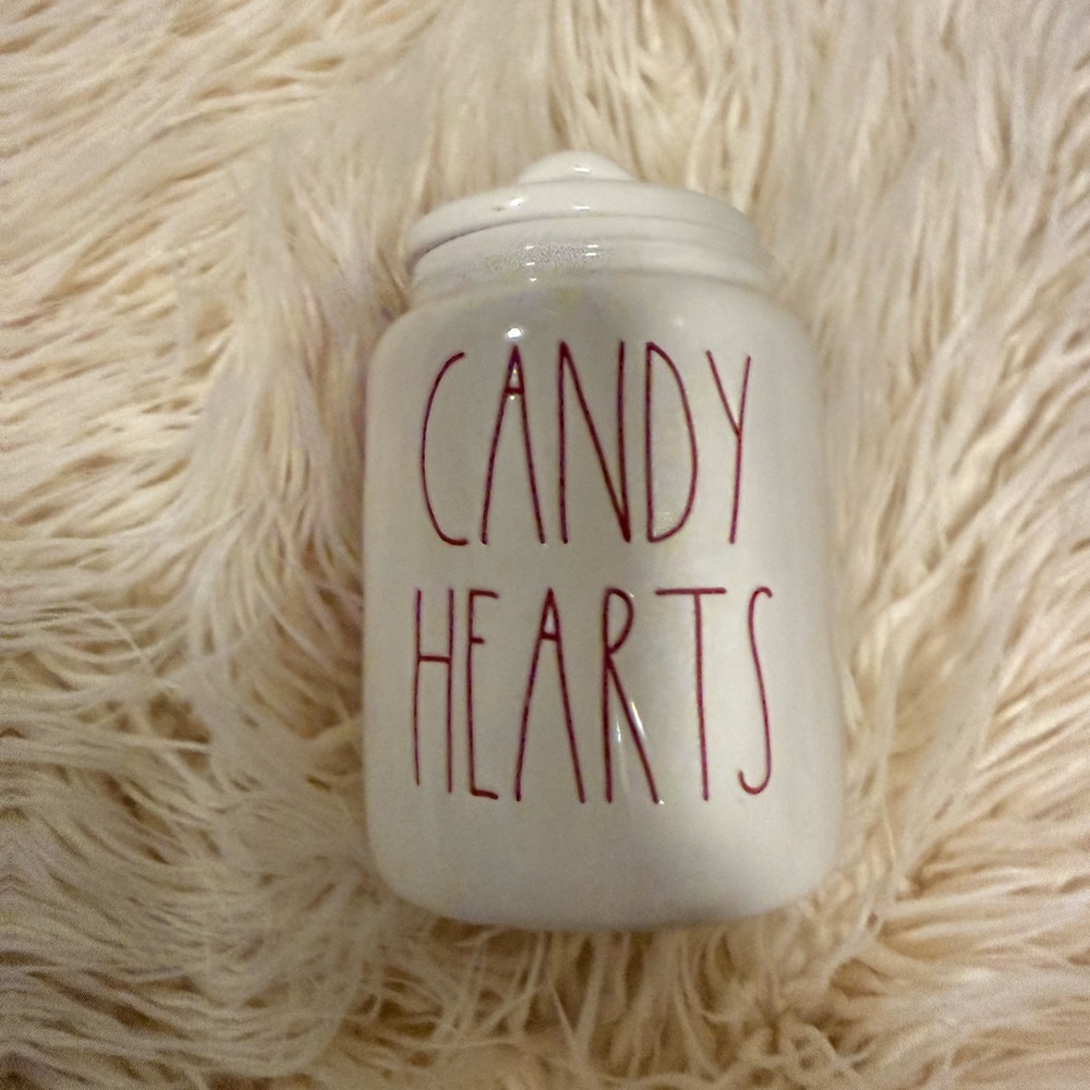 Rae Dunn candy hearts canister